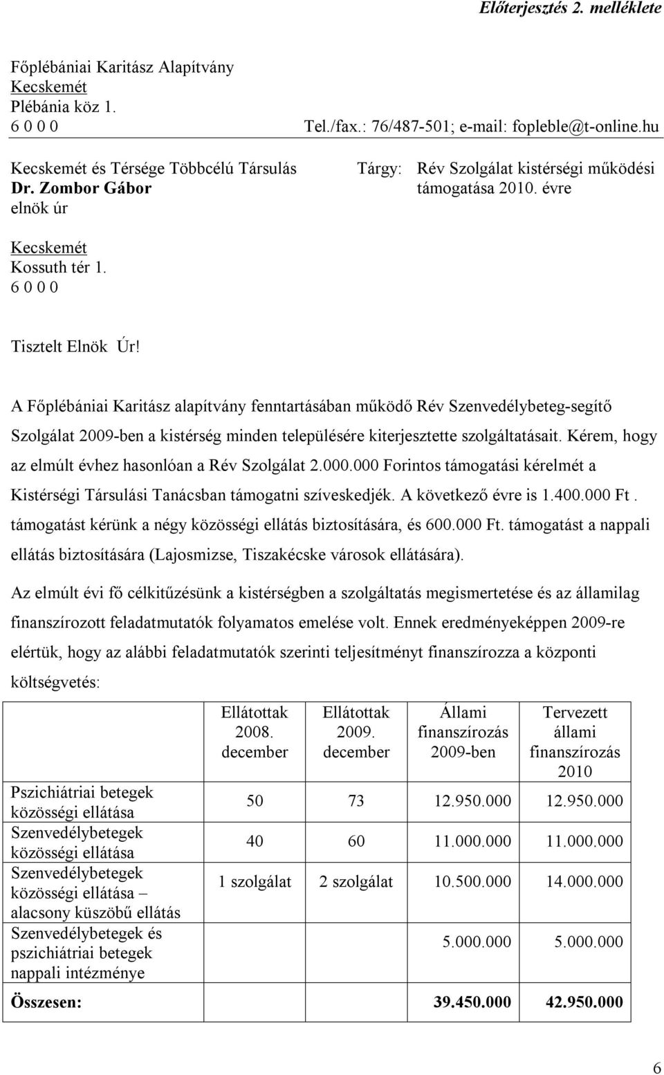 A Főplébániai Karitász alapítvány fenntartásában működő Rév Szenvedélybeteg-segítő Szolgálat 2009-ben a kistérség minden településére kiterjesztette szolgáltatásait.