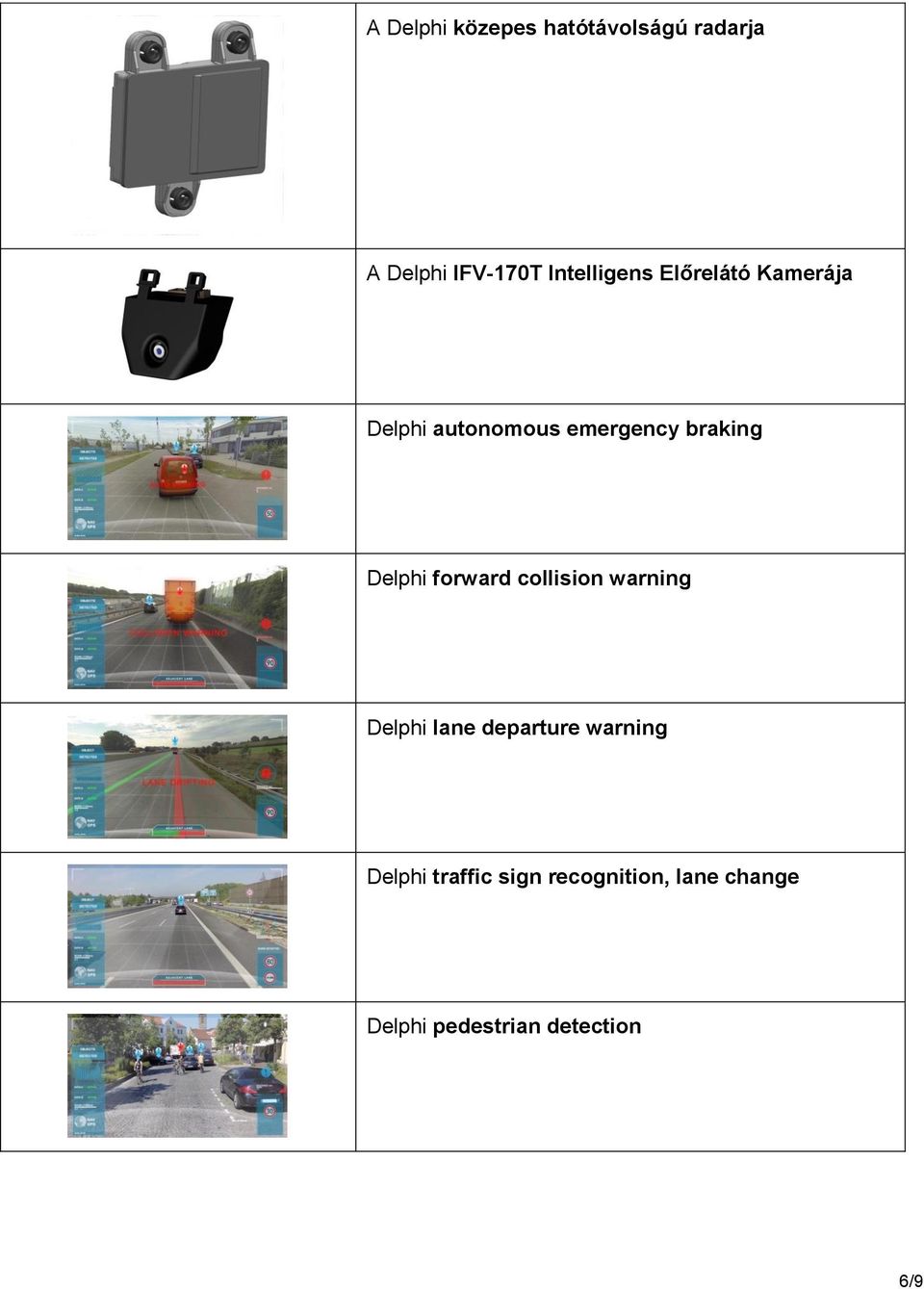 braking Delphi forward collision warning Delphi lane departure