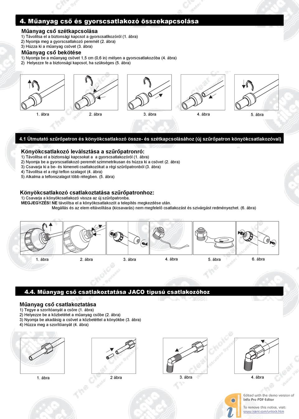 ábra) 2) Helyezze fe a biztonsági kapcsot, ha szükséges (5. ábra) 1. ábra 2. ábra 3. ábra 4.