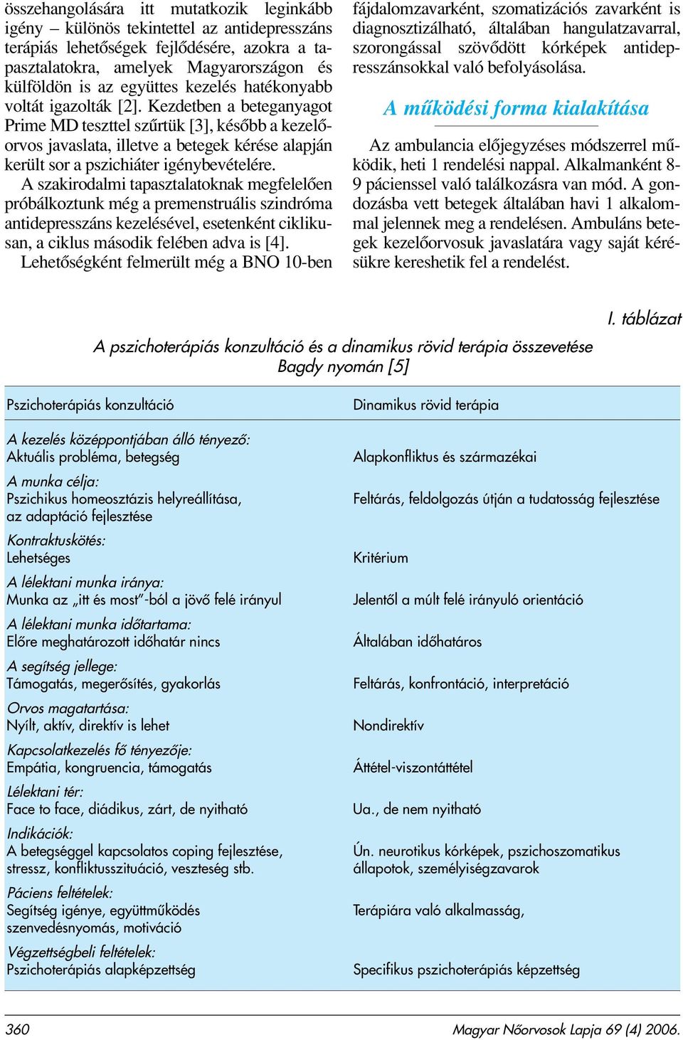 Kezdetben a beteganyagot Prime MD teszttel szûrtük [3], késôbb a kezelôorvos javaslata, illetve a betegek kérése alapján került sor a pszichiáter igénybevételére.