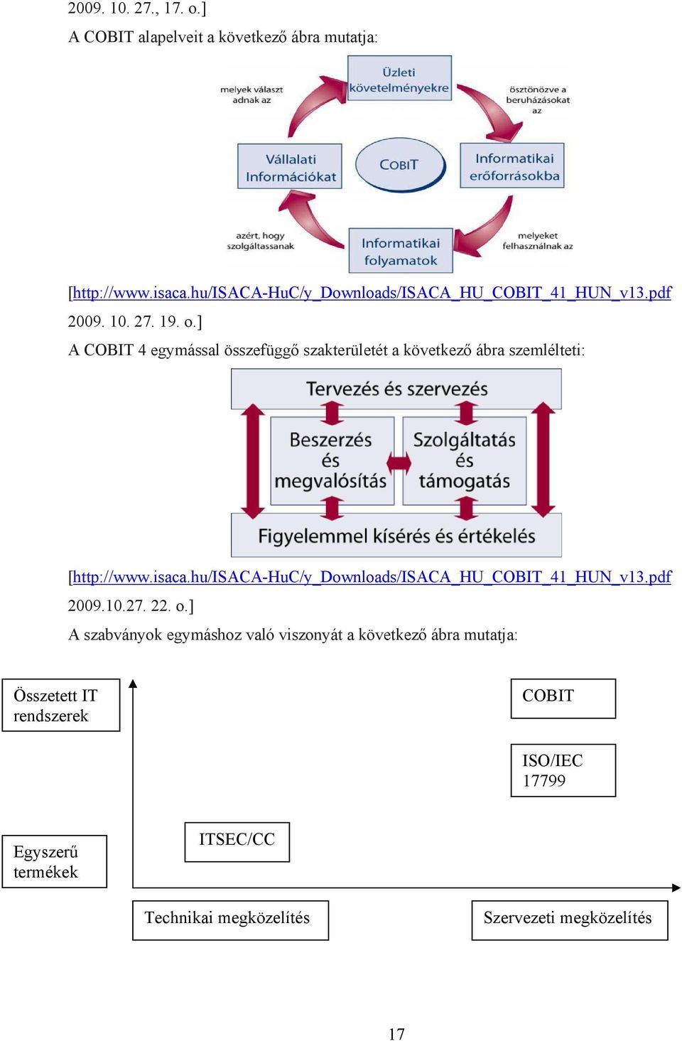 ] A COBIT 4 egymással összefüggő szakterületét a következő ábra szemlélteti: [http://www.isaca.