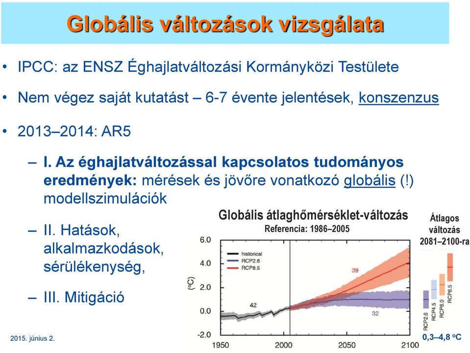 Az éghajlatváltozással kapcsolatos tudományos eredmények: mérések és jövőre vonatkozó globális (!