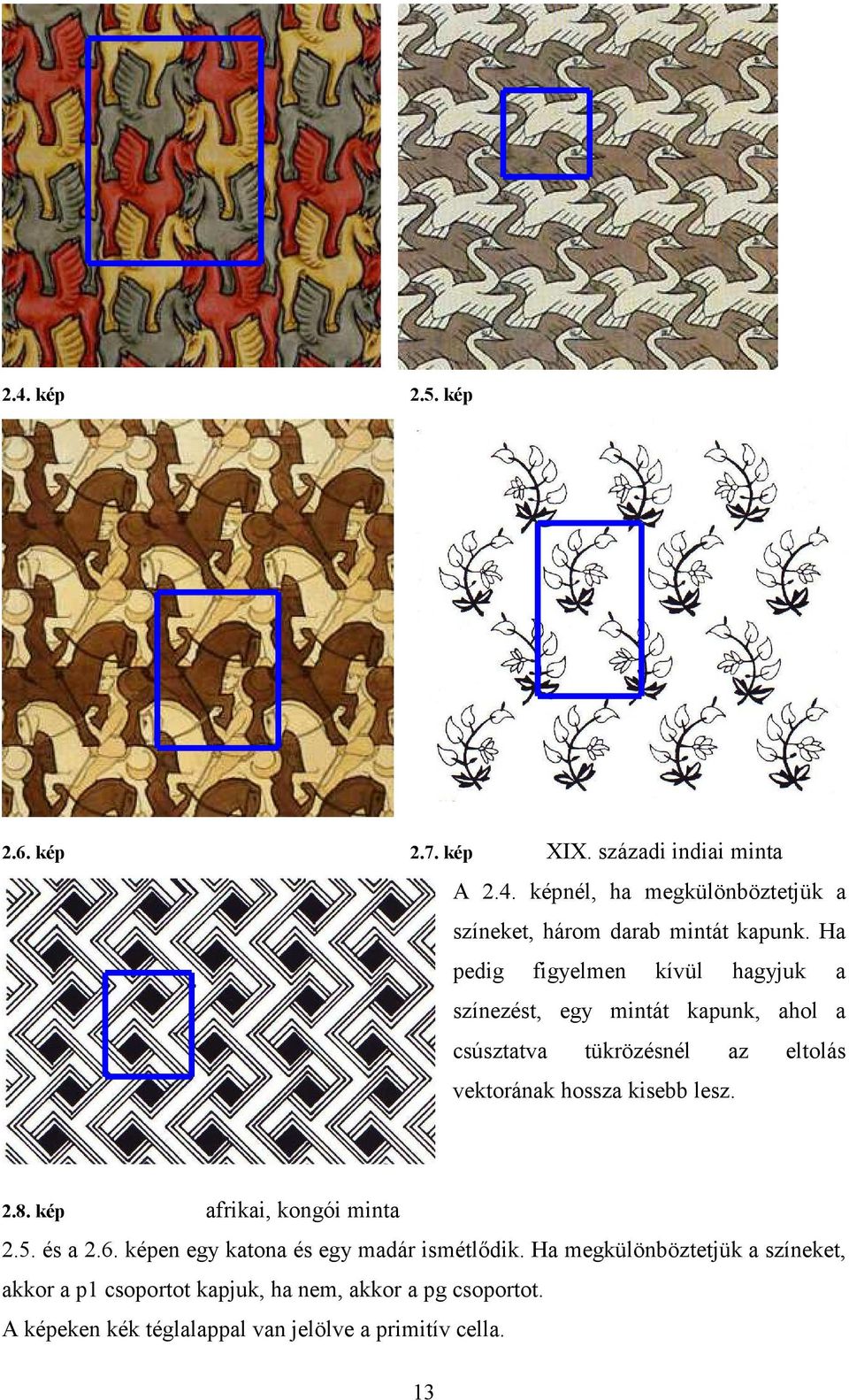 kisebb lesz. 2.8. kép afrikai, kongói minta 2.5. és a 2.6. képen egy katona és egy madár ismétlődik.