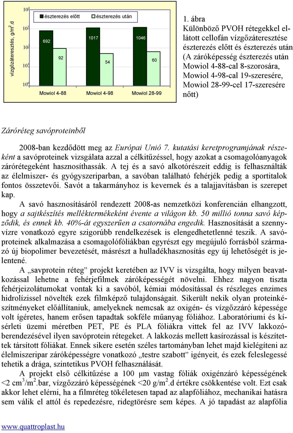 Mowiol 28-99-cel 17-szeresére nőtt) Záróréteg savóproteinből 28-ban kezdődött meg az Európai Unió 7.