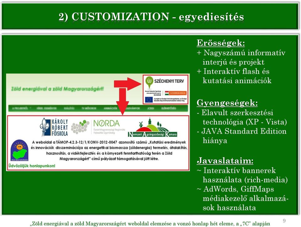 hiánya Javaslataim: ~ Interaktív bannerek használata (rich-media) ~ AdWords, GiffMaps médiakezelő