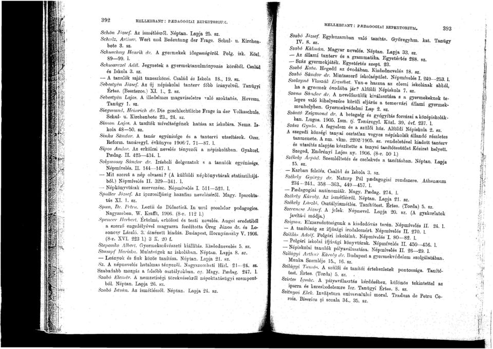 Család és Iskola 18., 19. sz. Sebestyén Jázsl!{ Az új llépiskolai tanterv főbb irányelvéi. Tanügyi Értes. (Beszterce.) XI. 1., 2. sz. Sebestyén Lajos. A illedelmes magaviseletre "aló szoktams.