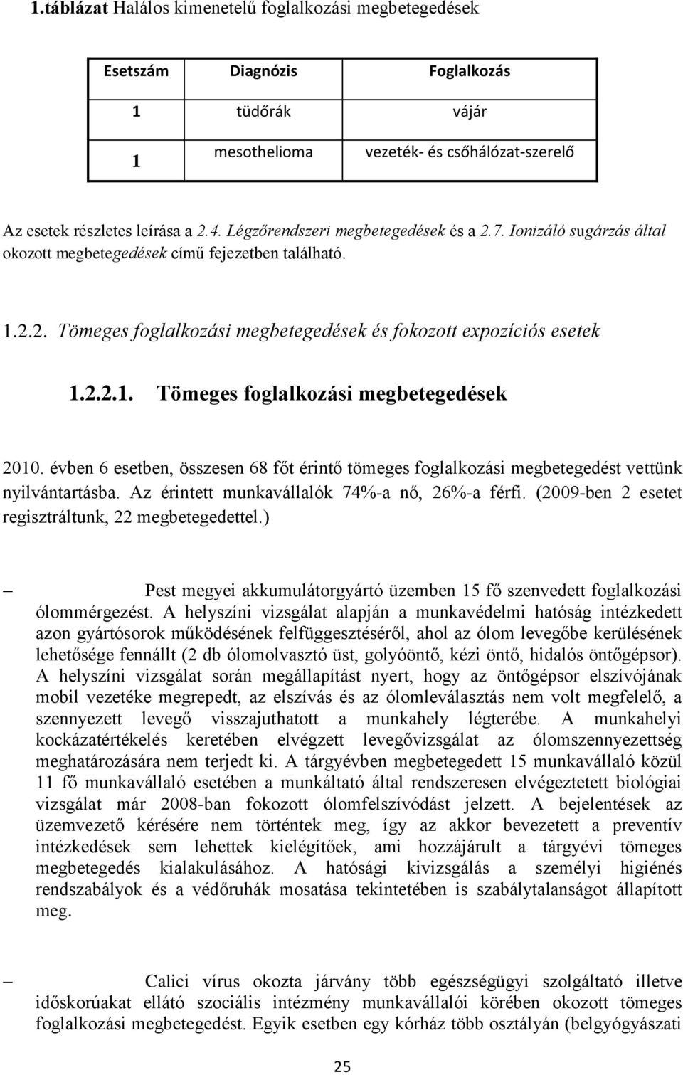 évben 6 esetben, összesen 68 főt érintő tömeges foglalkozási megbetegedést vettünk nyilvántartásba. Az érintett munkavállalók 74%-a nő, 26%-a férfi.