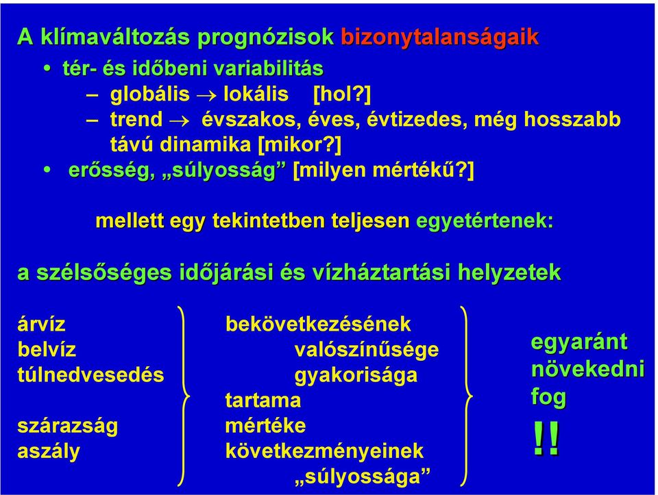 ] mellett egy tekintetben teljesen egyetértenek: a széls lsőséges időjárási és s vízhv zháztartási helyzetek árvíz