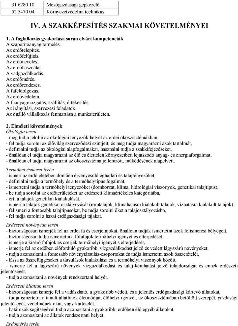 Az irányítási, szervezési feladatok. Az önálló vállalkozás fenntartása a munkaterületen. 2.