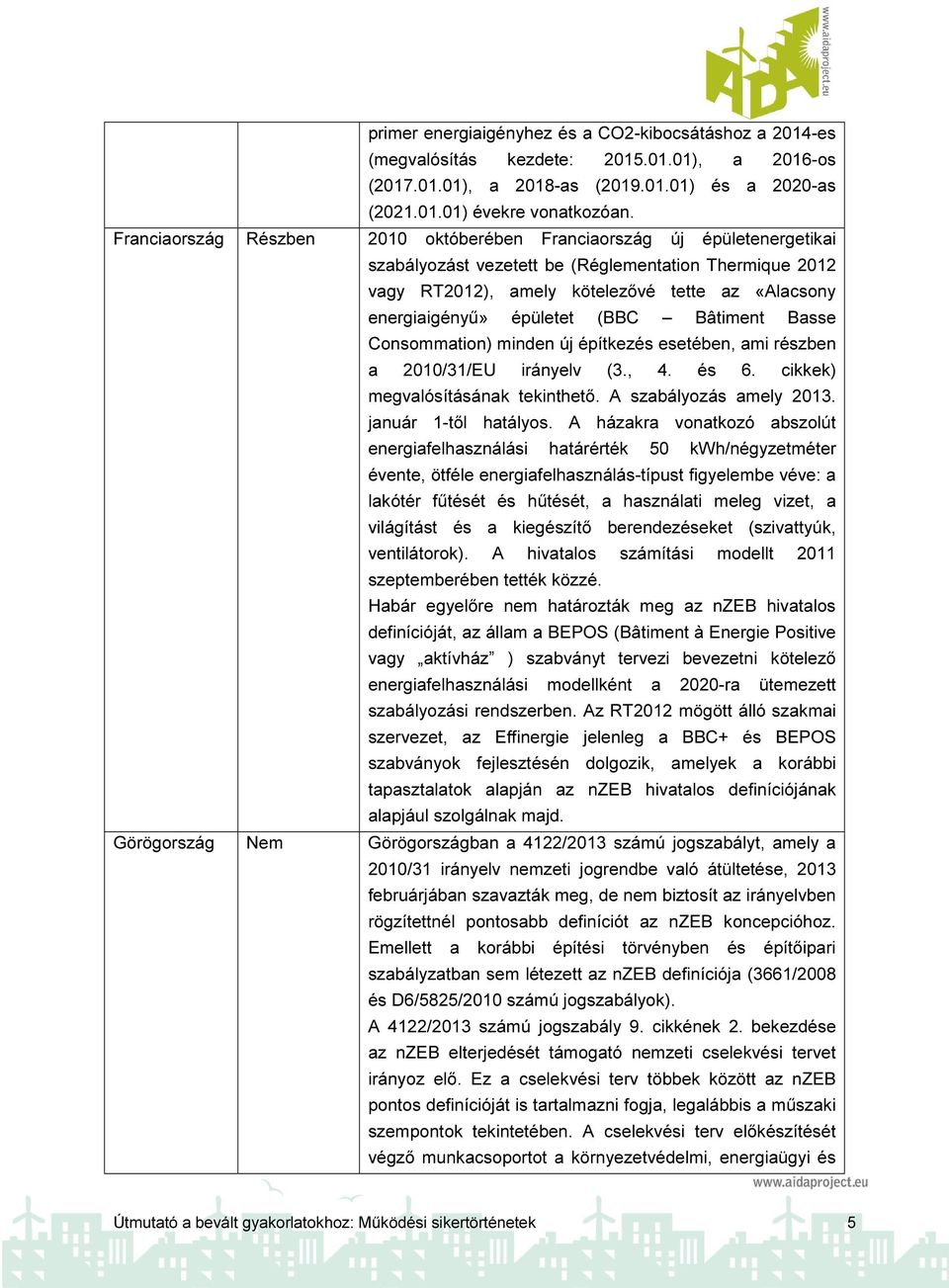 épületet (BBC Bâtiment Basse Consommation) minden új építkezés esetében, ami részben a 2010/31/EU irányelv (3., 4. és 6. cikkek) megvalósításának tekinthető. A szabályozás amely 2013.