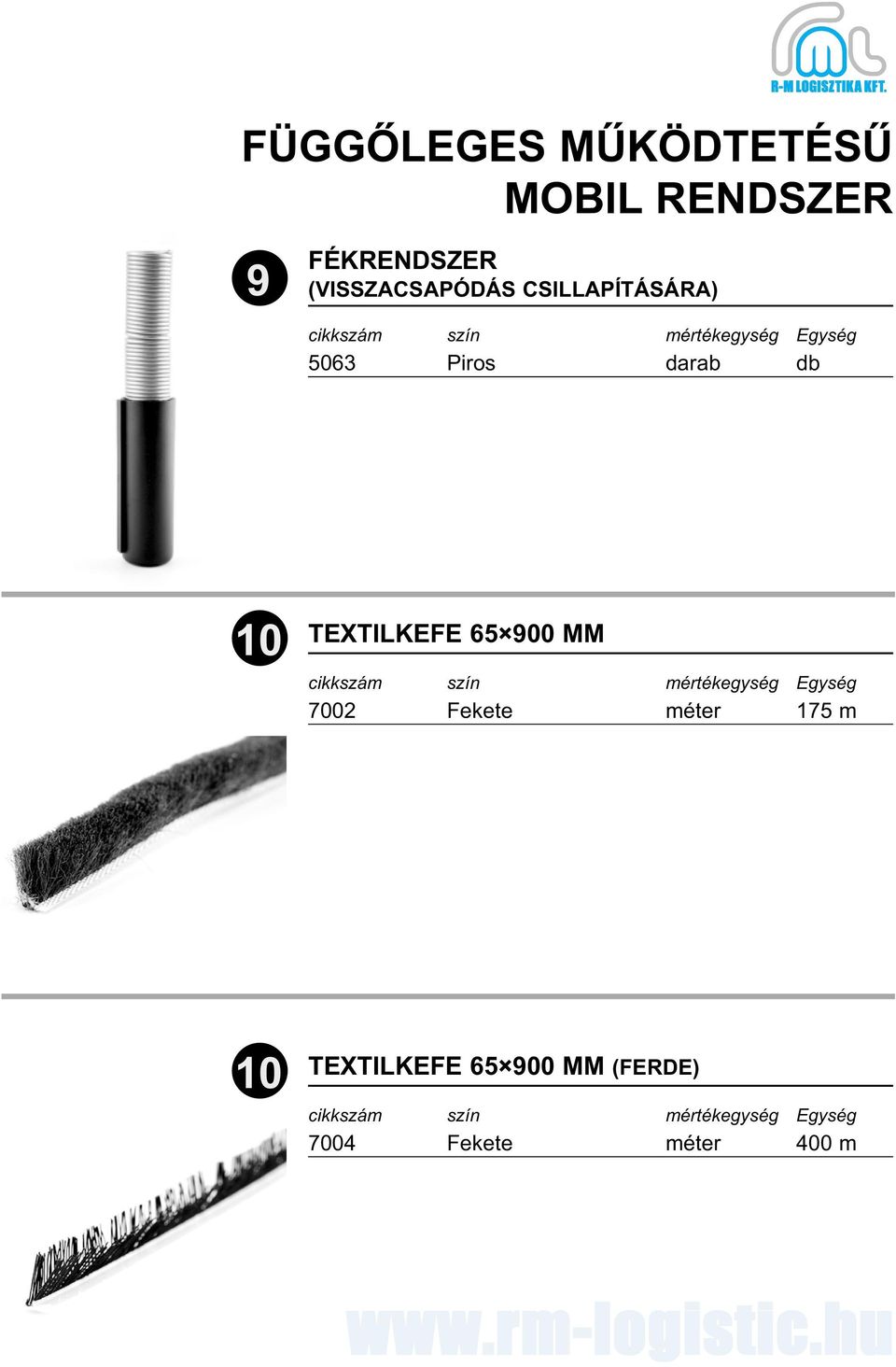 10 TEXTILKEFE 65 900 MM 7002 Fekete méter 175 m 10