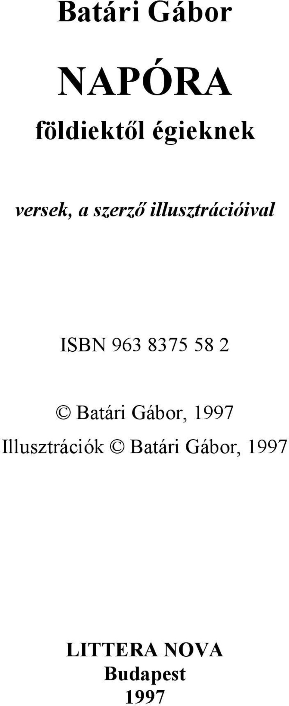 8375 58 2 Batári Gábor, 1997 Illusztrációk