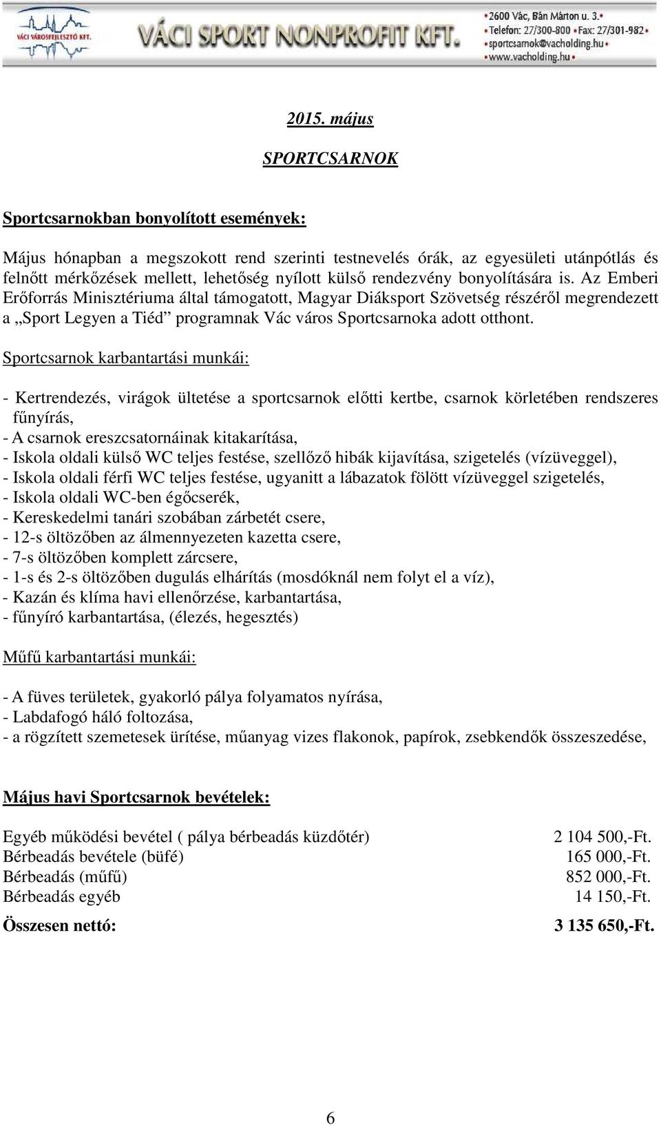 Az Emberi Erőforrás Minisztériuma által támogatott, Magyar Diáksport Szövetség részéről megrendezett a Sport Legyen a Tiéd programnak Vác város Sportcsarnoka adott otthont.