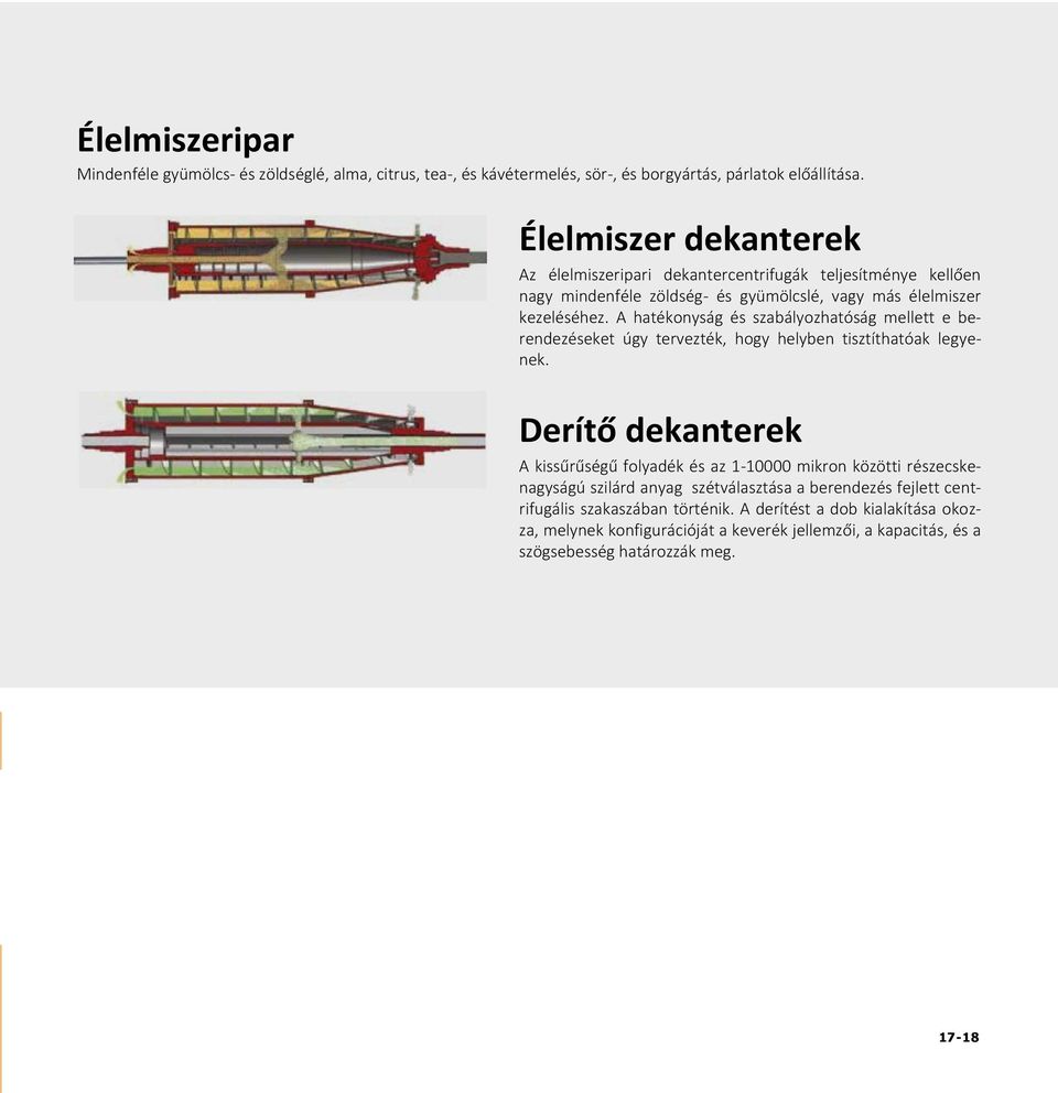 A hatékonyság és szabályozhatóság mellett e berendezéseket úgy tervezték, hogy helyben tisztíthatóak legyenek.