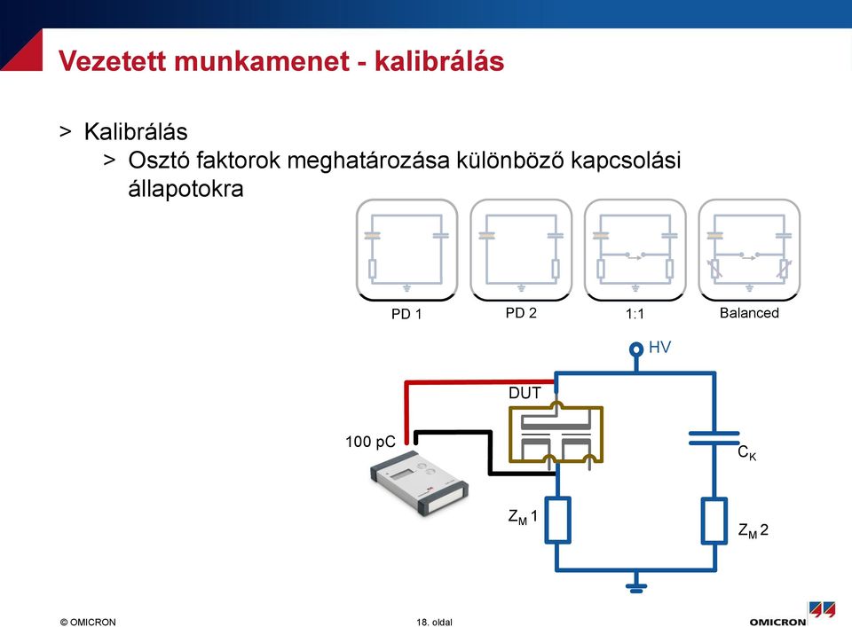 különböző kapcsolási állapotokra PD 1 PD 2