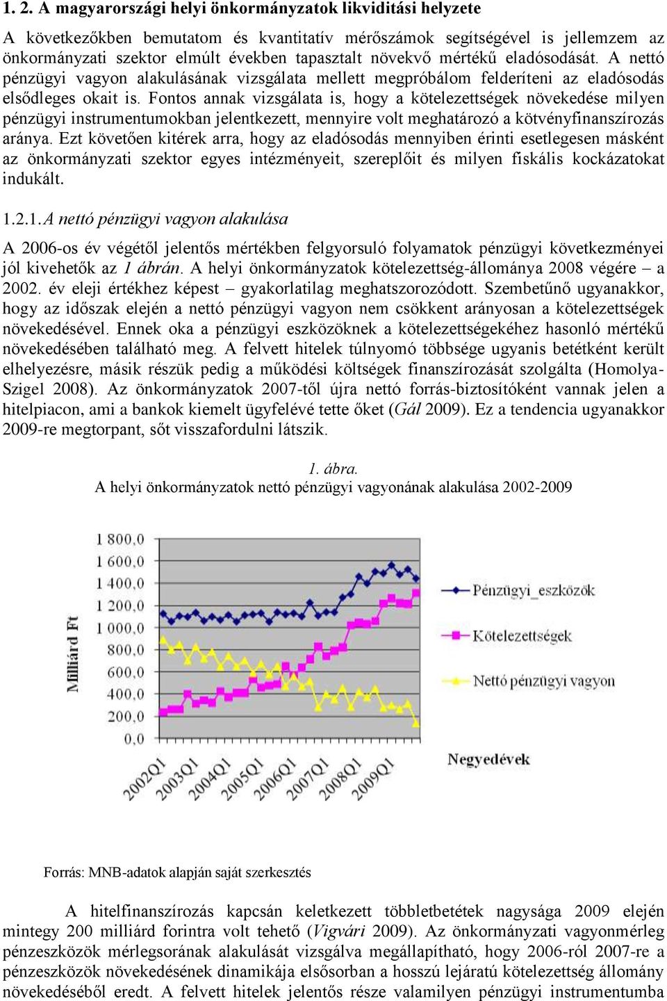 Fontos annak vizsgálata is, hogy a kötelezettségek növekedése milyen pénzügyi instrumentumokban jelentkezett, mennyire volt meghatározó a kötvényfinanszírozás aránya.