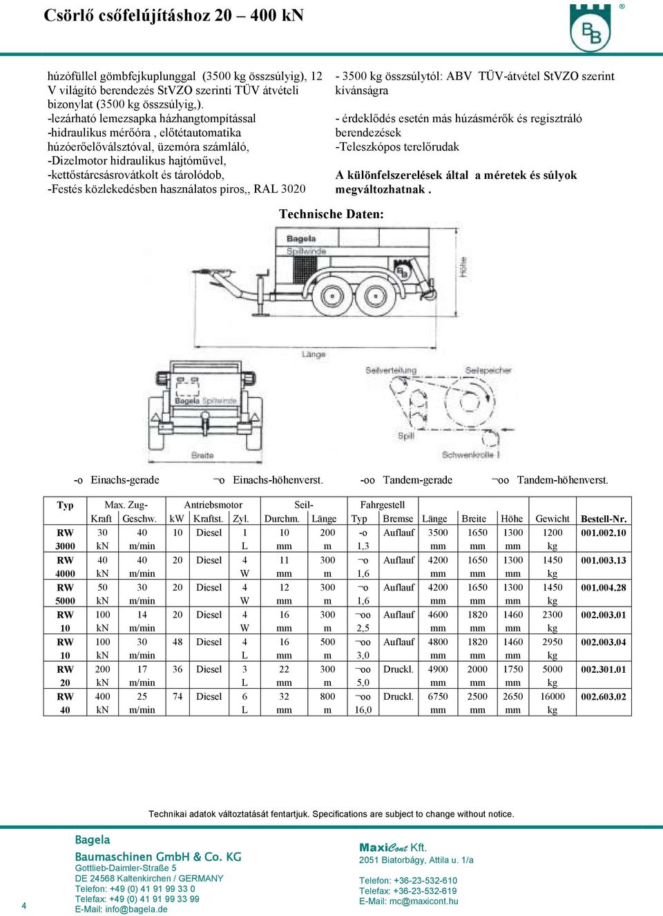 -Festés közlekedésben használatos piros,, RAL 3020-3500 kg összsúlytól: ABV TÜV-átvétel StVZO szerint kívánságra - érdeklődés esetén más húzásmérők és regisztráló berendezések -Teleszkópos