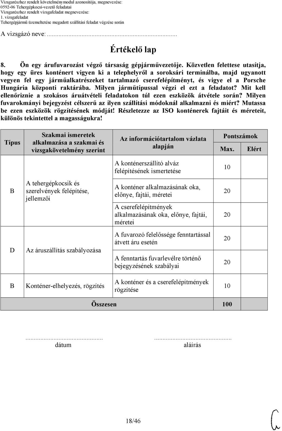 Porsche Hungária központi raktárába. Milyen járműtípussal végzi el ezt a feladatot? Mit kell ellenőriznie a szokásos áruátvételi feladatokon túl ezen eszközök átvétele során?