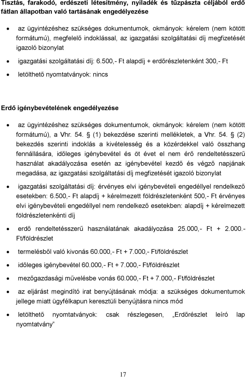 (1) bekezdése szerinti mellékletek, a Vhr. 54.