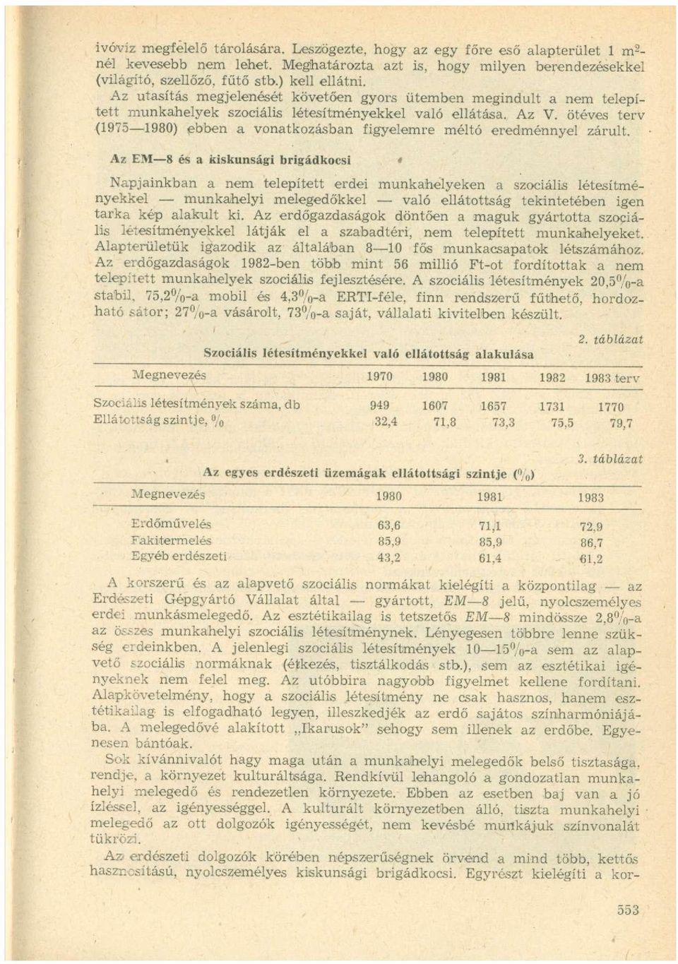 ötéves terv (1975 1980) ebben a vonatkozásban figyelemre méltó eredménnyel zárult.