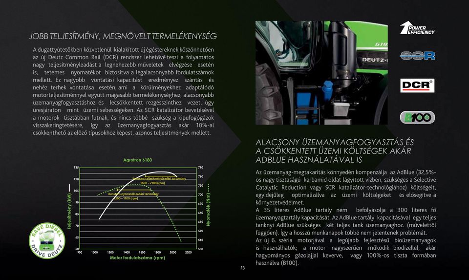 Ez nagyobb vontatási kapacitást eredményez szántás és nehéz terhek vontatása esetén, ami a körülményekhez adaptálódó motorteljesítménnyel együtt magasabb termelékenységhez, alacsonyabb