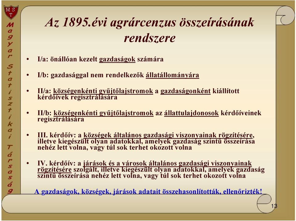 kérdőívek regisztrálására II/b: községenkénti gyűjtőlajstromok az állattulajdonosok kérdőíveinek regisztrálására III.