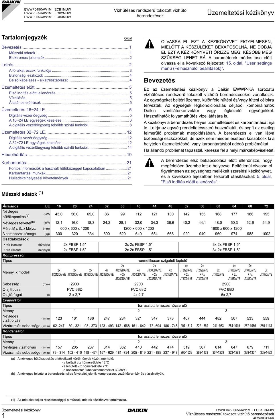 .. 5 Üzemeltetés 16~24 LE... 5 Diitális vezérlőeysé... 5 A 16~24 LE eyséek kezelése... 6 A diitális vezérlőeysé felsőbb szintű funkciói... 8 Üzemeltetés 32~72 LE... 12 Diitális vezérlőeysé.