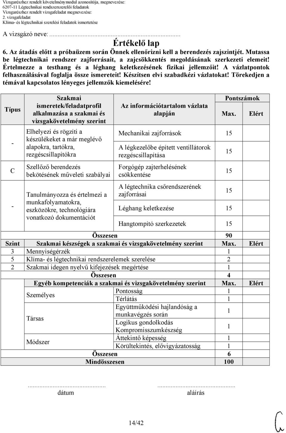 A vázlatpontok felhasználásával foglalja össze ismereteit! Készítsen elvi szabadkézi vázlatokat! Törekedjen a témával kapcsolatos lényeges jellemzők kiemelésére!