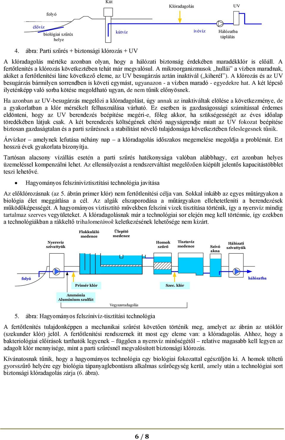 A fertőtlenítés a klórozás következtében tehát már megvalósul. A mikroorganizmusok hullái a vízben maradnak, akiket a fertőtlenítési lánc következő eleme, az UV besugárzás aztán inaktivál ( kiherél ).