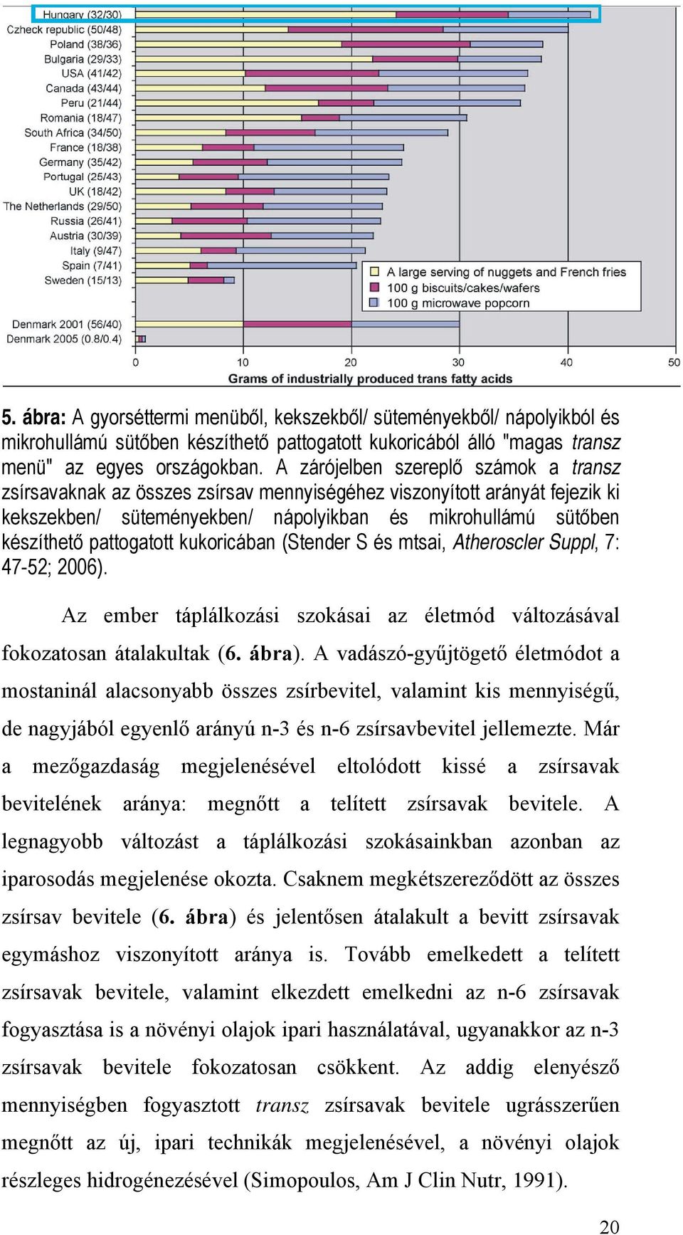 pattogatott kukoricában (Stender S és mtsai, Atheroscler Suppl, 7: 47-52; 2006). Az ember táplálkozási szokásai az életmód változásával fokozatosan átalakultak (6. ábra).