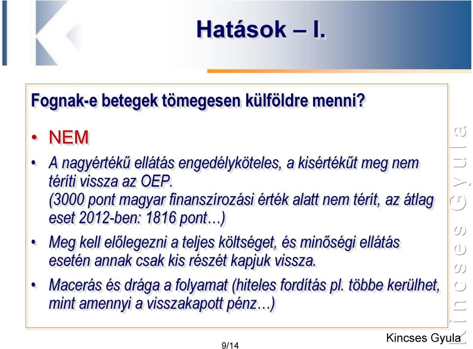 (3000 pont magyar finanszírozási si érték alatt nem térít, t t, az átlag eset 2012-ben: 1816 pont ) Meg kell előlegezni