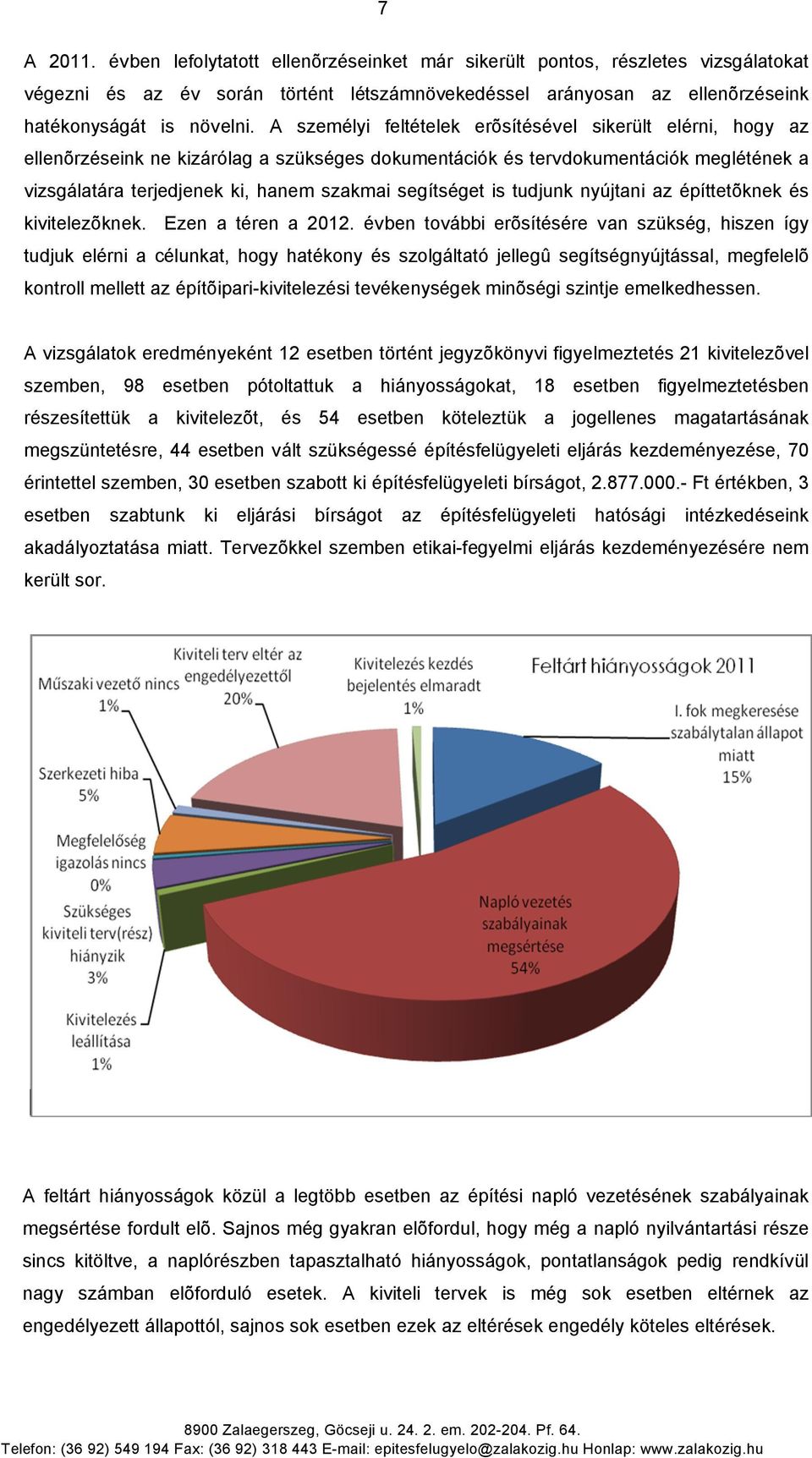 segítséget is tudjunk nyújtani az építtetõknek és kivitelezõknek. Ezen a téren a 2012.