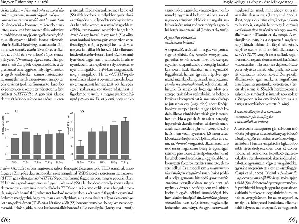 változatainak (5-HTTLPR polimorfizmus) függvényében, magyar populációban.
