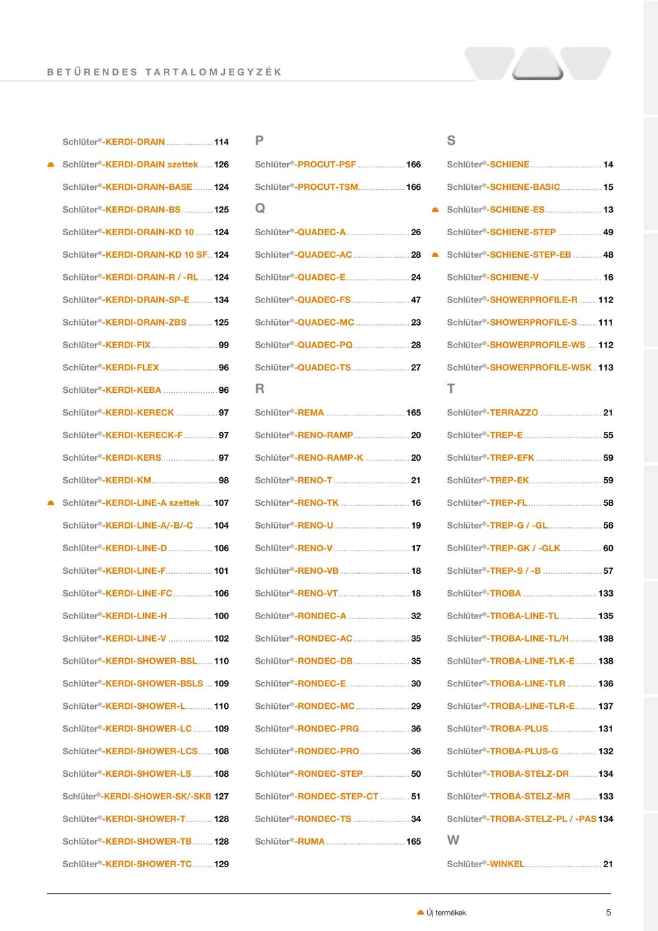 .. 96 Schlüter -KERDI-KEBA... 96 Schlüter -KERDI-KERECK... 97 Schlüter -KERDI-KERECK-F... 97 Schlüter -KERDI-KERS... 97 Schlüter -KERDI-KM... 98 Schlüter -KERDI-LINE-A szettek.