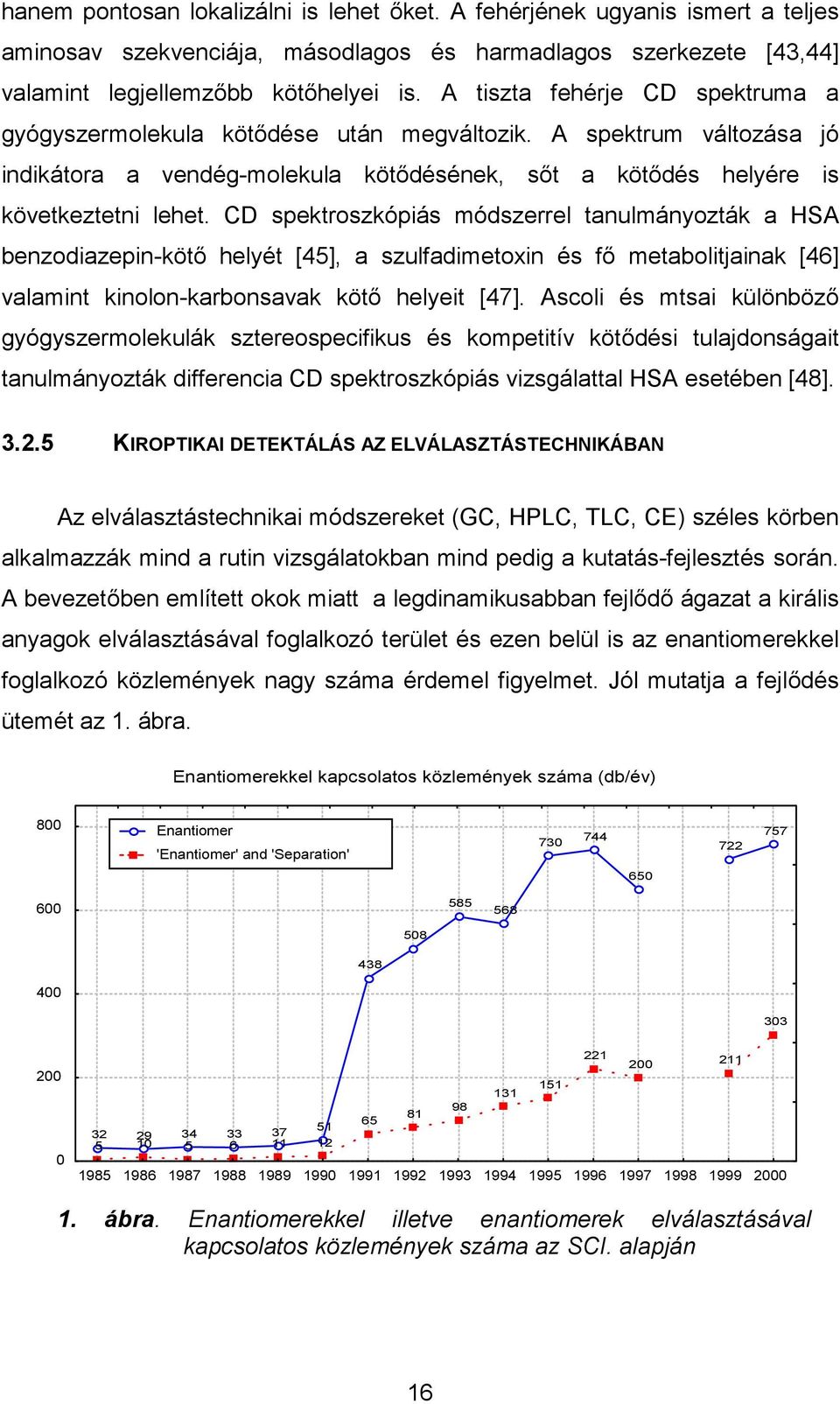 CD spektroszkópiás módszerrel tanulmányozták a HSA benzodiazepin-kötő helyét [45], a szulfadimetoxin és fő metabolitjainak [46] valamint kinolon-karbonsavak kötő helyeit [47].