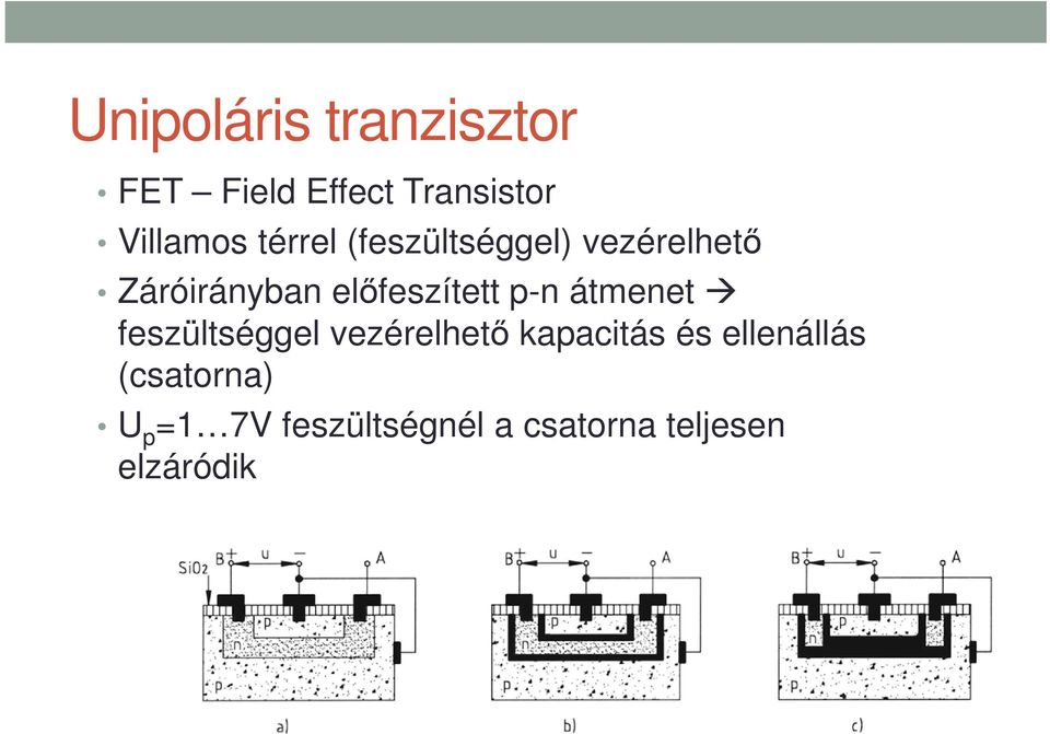 p-n átmenet feszültséggel vezérelhető kapacitás és ellenállás