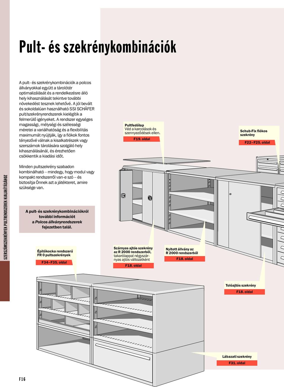 A rendszer egységes magassági, mélységi és szélességi méretei a variálhatóság és a flexibilitás maximumát nyújtják, így a fiókok fontos tényezõvé válnak a kisalkatrészek vagy szerszámok tárolására