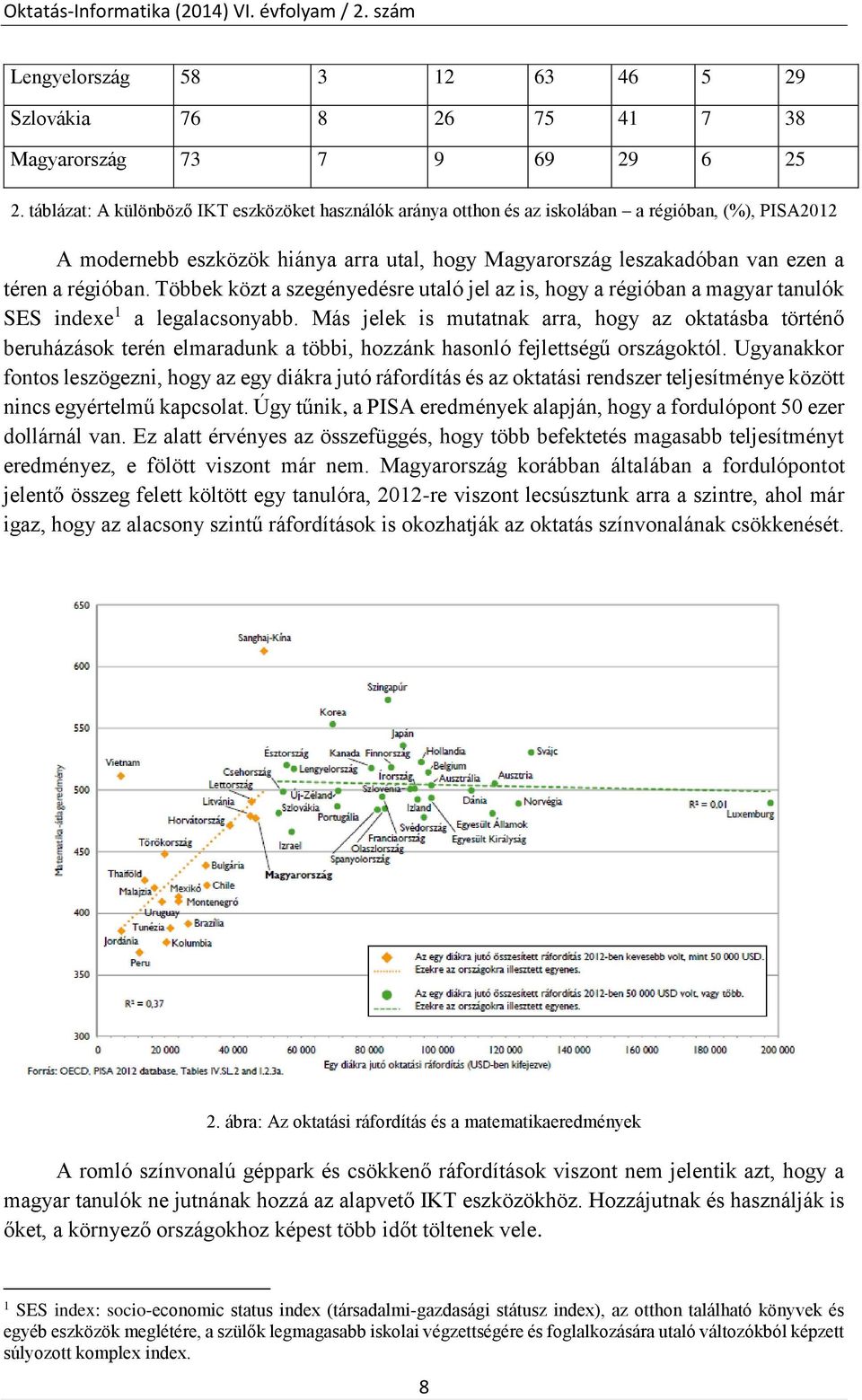 régióban. Többek közt a szegényedésre utaló jel az is, hogy a régióban a magyar tanulók SES indexe 1 a legalacsonyabb.