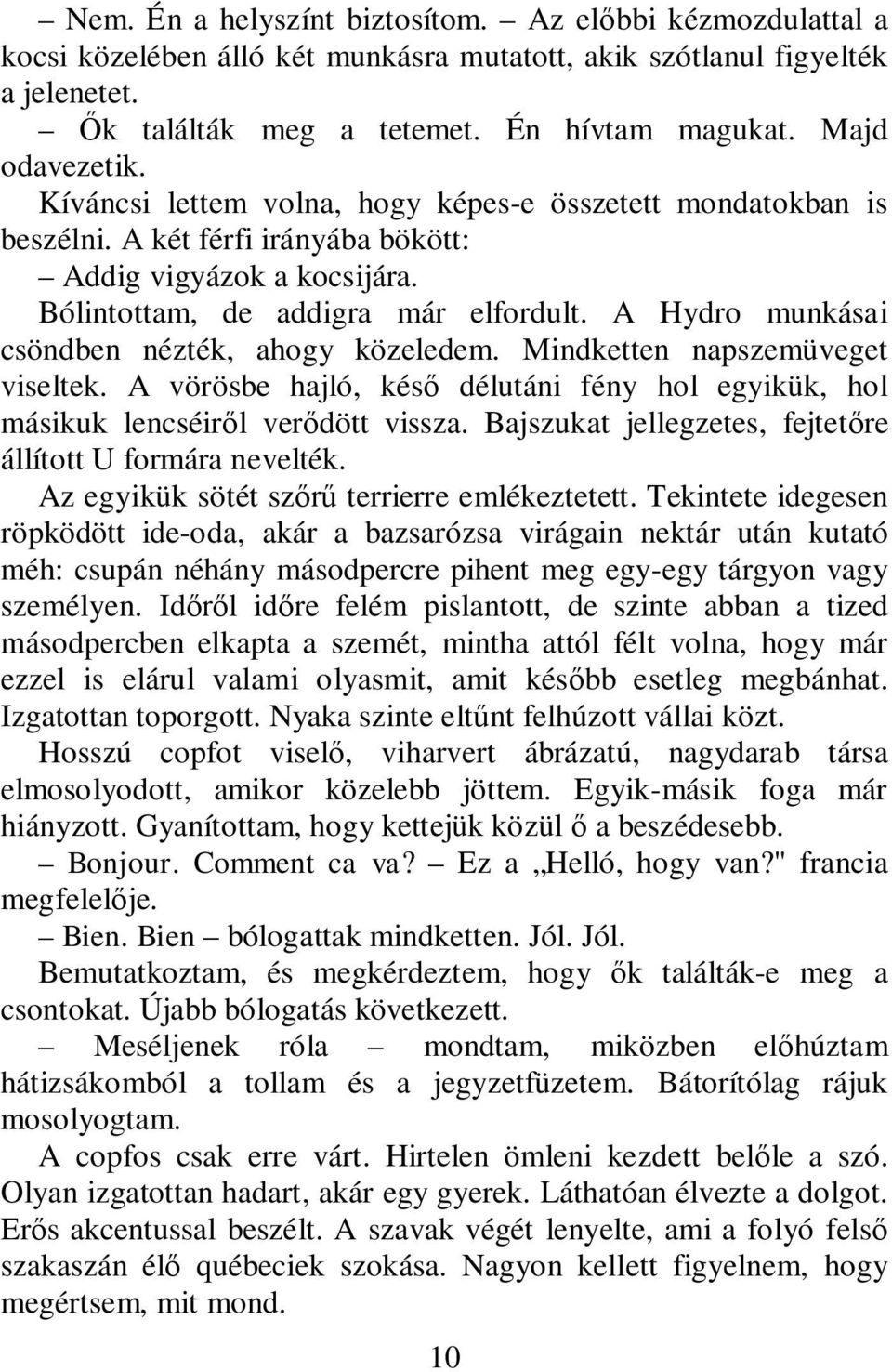 A Hydro munkásai csöndben nézték, ahogy közeledem. Mindketten napszemüveget viseltek. A vörösbe hajló, késő délutáni fény hol egyikük, hol másikuk lencséiről verődött vissza.