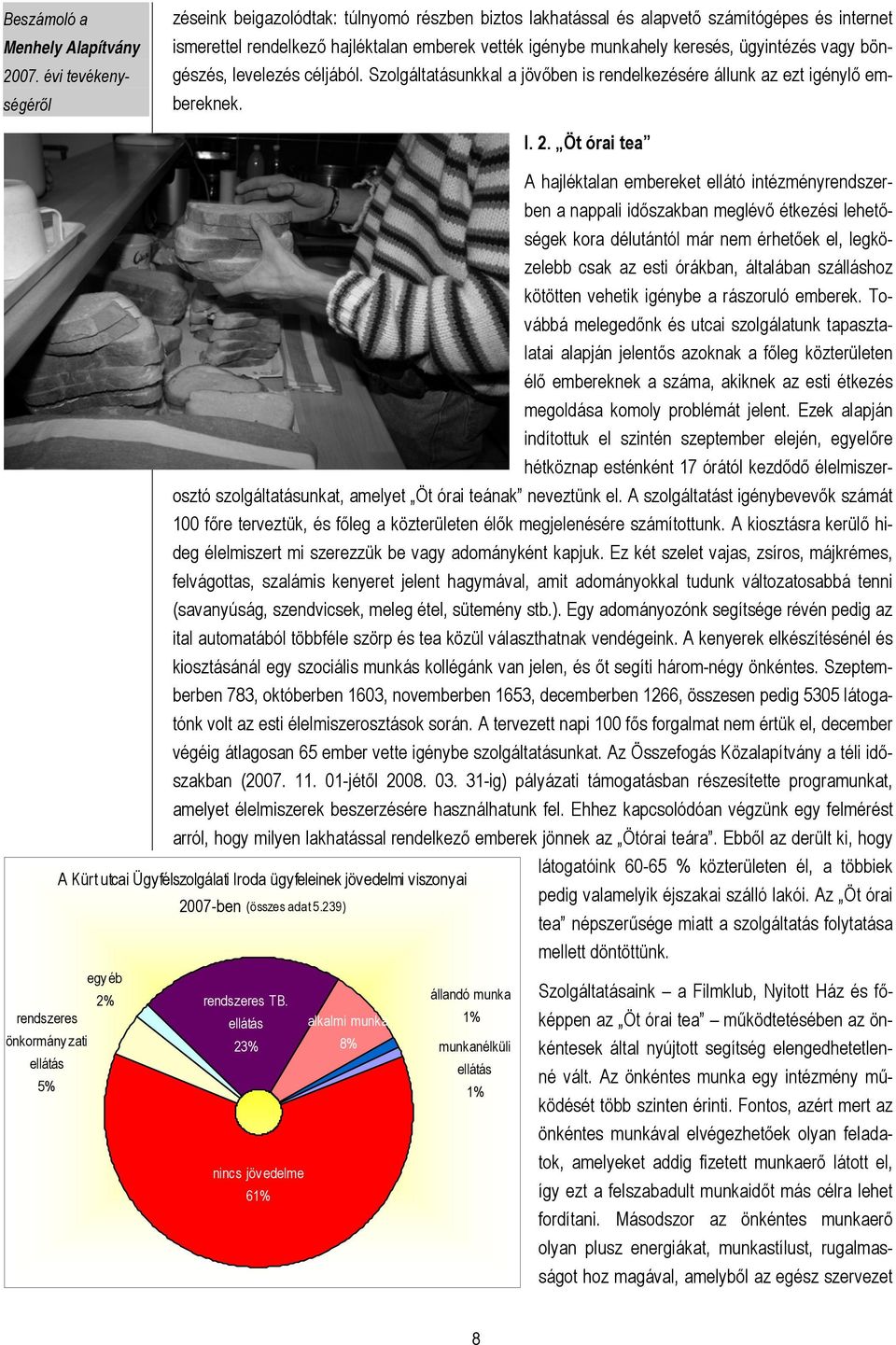 Öt órai tea A hajléktalan embereket ellátó intézményrendszerben a nappali időszakban meglévő étkezési lehetőségek kora délutántól már nem érhetőek el, legközelebb csak az esti órákban, általában