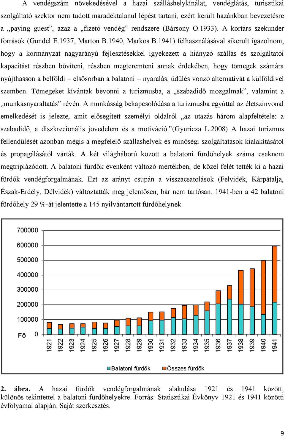 1941) felhasználásával sikerült igazolnom, hogy a kormányzat nagyarányú fejlesztésekkel igyekezett a hiányzó szállás és szolgáltatói kapacitást részben bővíteni, részben megteremteni annak érdekében,