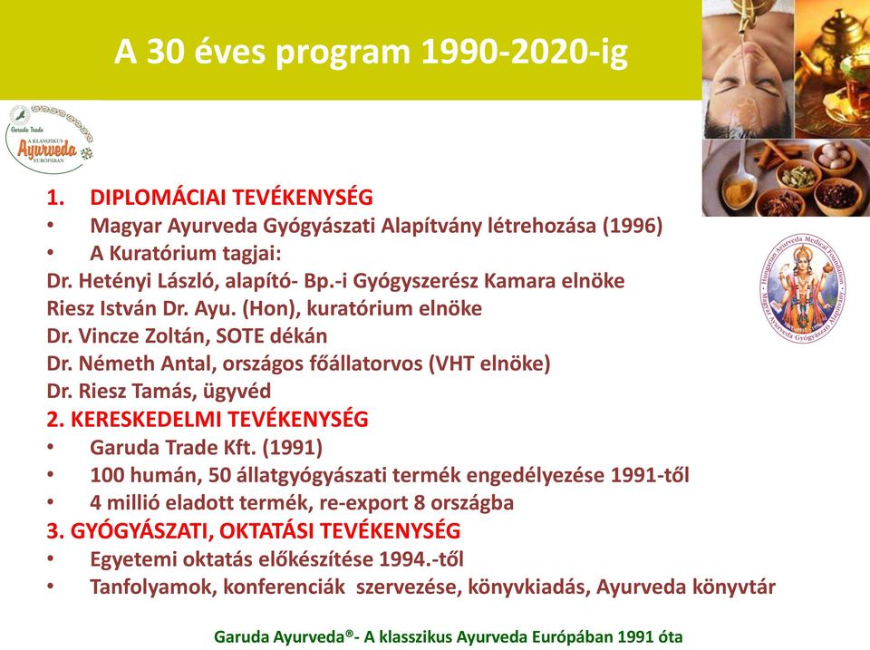 Németh Antal, országos főállatorvos (VHT elnöke) Dr. Riesz Tamás, ügyvéd 2. KERESKEDELMI TEVÉKENYSÉG Garuda Trade Kft.