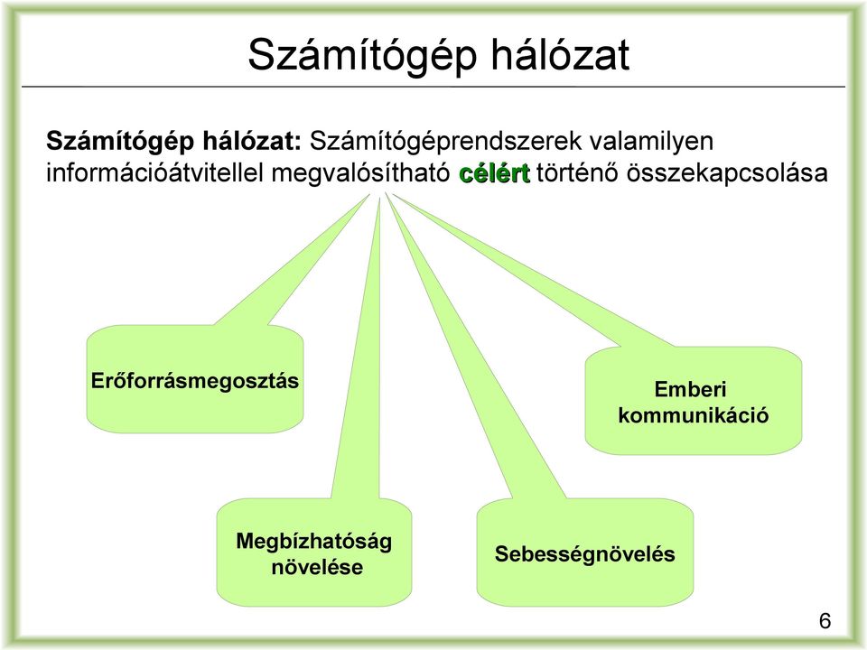 megvalósítható célért történő összekapcsolása