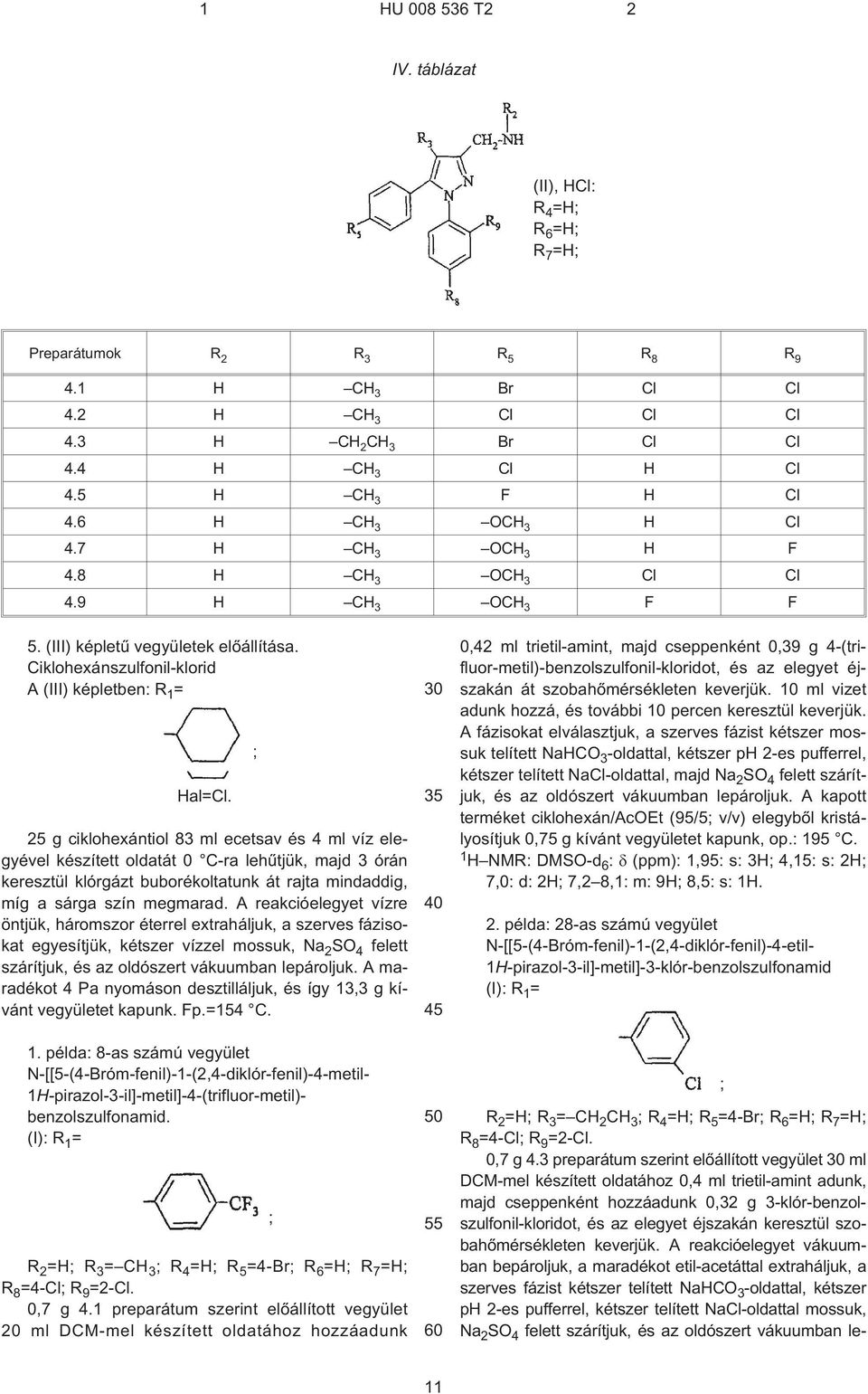 25 g ciklohexántiol 83 ml ecetsav és 4 ml víz elegyével készített oldatát 0 C¹ra lehûtjük, majd 3 órán keresztül klórgázt buborékoltatunk át rajta mindaddig, míg a sárga szín megmarad.