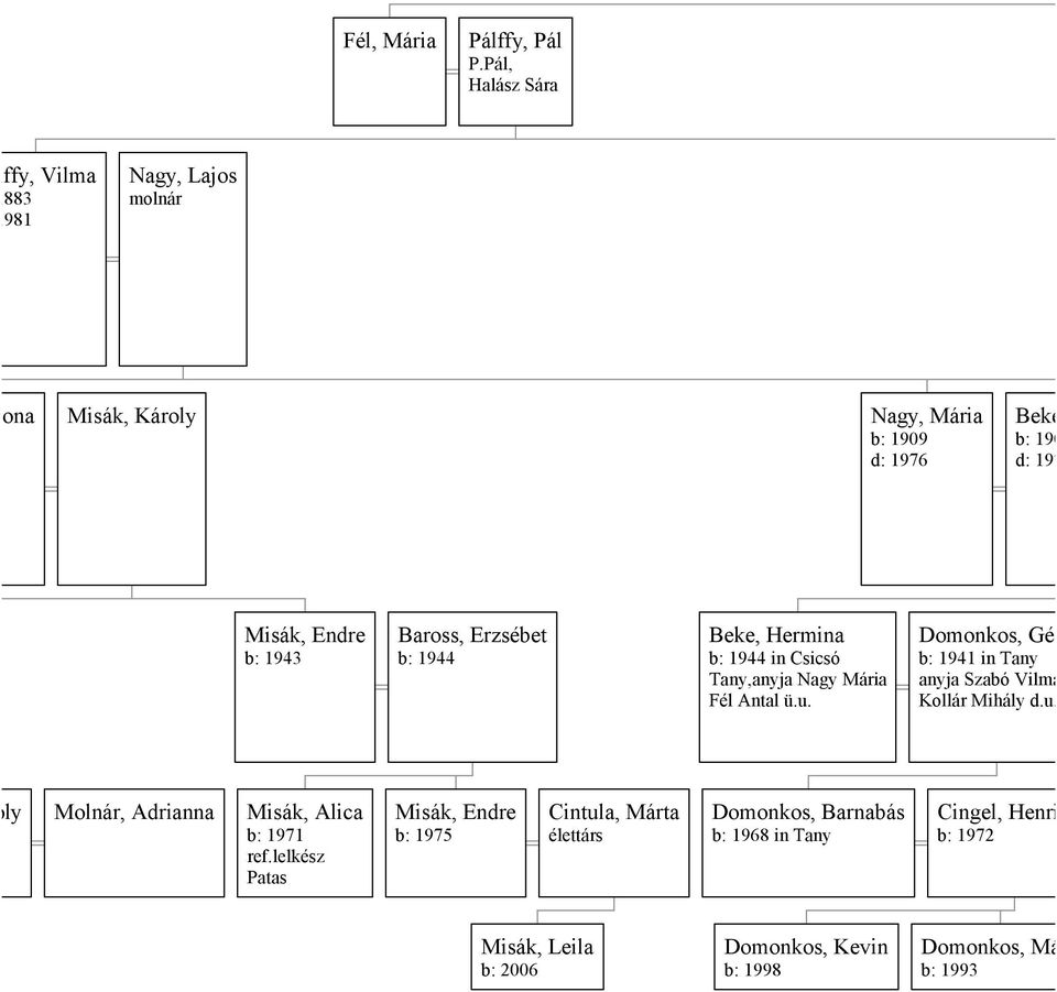 Endre b: 1943 Baross, Erzsébet b: 1944 Beke, Hermina b: 1944 in Csicsó Tany,anyja Nagy Mária Fél Antal ü.u.