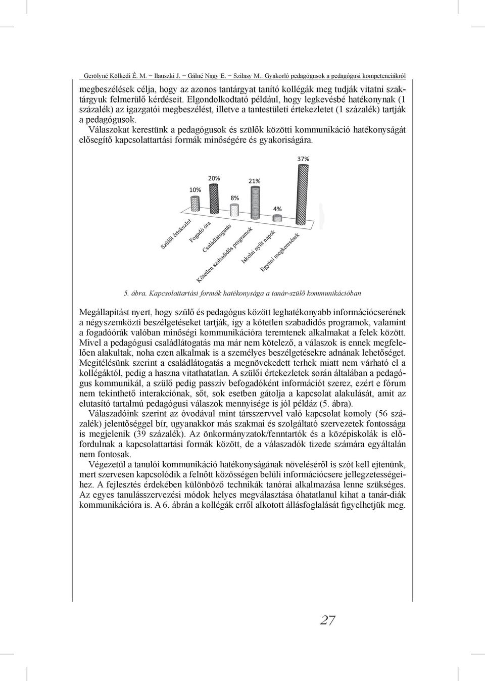 Elgondolkodtató például, hogy legkevésbé hatékonynak (1 százalék) az igazgatói megbeszélést, illetve a tantestületi értekezletet (1 százalék) tartják a pedagógusok.