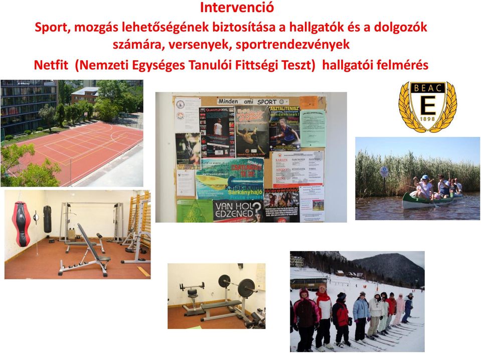 számára, versenyek, sportrendezvények Netfit