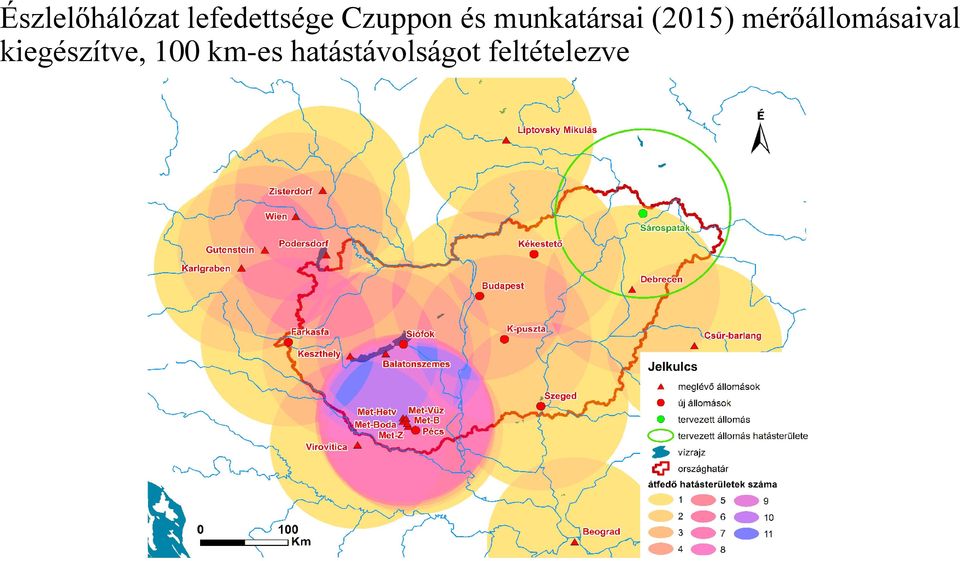 mérőállomásaival kiegészítve,