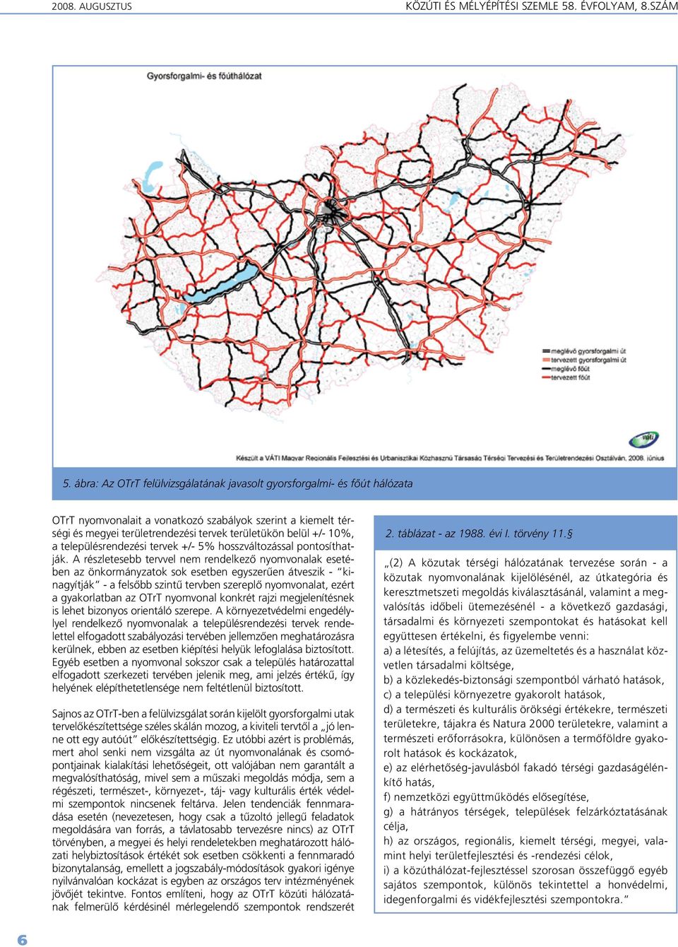 10%, a településrendezési tervek +/- 5% hosszváltozással pontosíthatják.