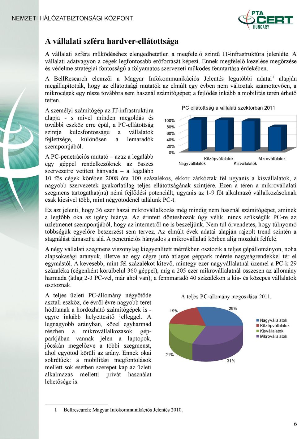 A BellResearch elemzői a Magyar Infokommunikációs Jelentés legutóbbi adatai 1 alapján megállapították, hogy az ellátottsági mutatók az elmúlt egy évben nem változtak számottevően, a mikrocégek egy